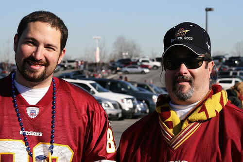 Washington Redskins vs. Phlidephia Eagles pt. 30 - Two of the people outside tailgating before the game.