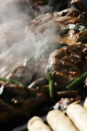 Washington Redskins vs. Phlidephia Eagles pt. 34 - Some meat cooking on the grill for the tailgate party.