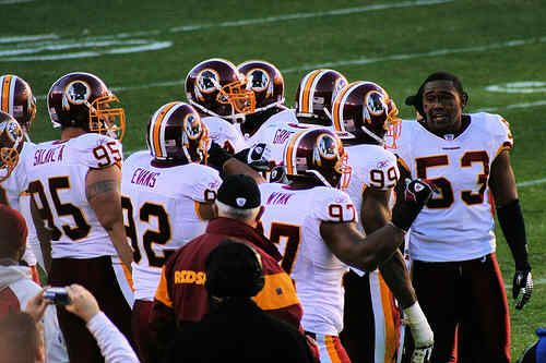 Washington Redskins vs. Phlidephia Eagles pt. 35 - The washington redskins players on the field.