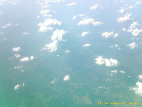 aerial view - Clouds and mountains seen from a plane July 2006.