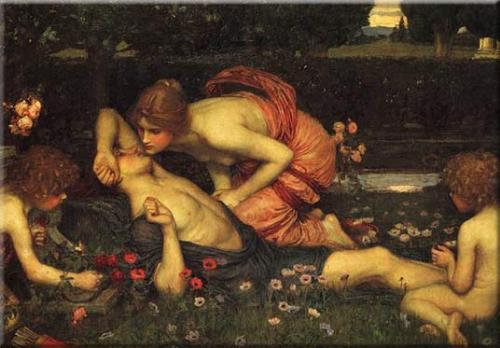 Aphrodite & Adonis - Painting by John William Waterhouse