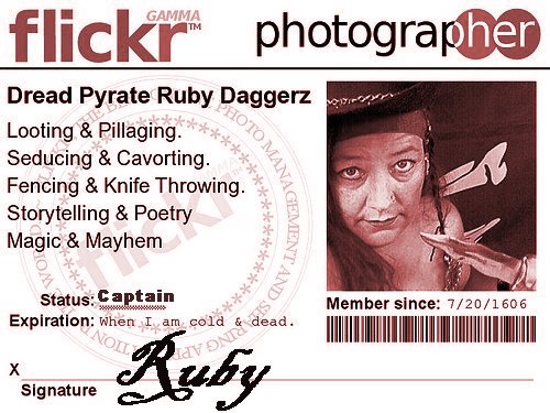 Dread Pyrate Ruby - Flickr pyrate badge. Compliments of AuburnDreams.