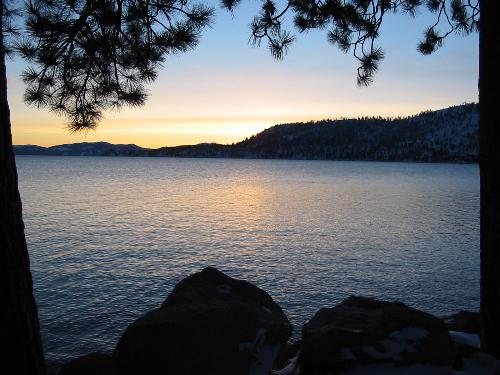 Sunset in Tahoe - THis is a sunset shot of Tahoe from Burnt Cedar Beach.  We took this in Jan 06.  If you ever get the chance, go to Tahoe.  Awesome place.
