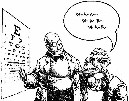 Who needs an eye exam? - A satire about Gearge Bush and his eye exam