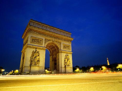 Arc de Triomphe at Night, Paris, France - Arc de Triomphe at Night, Paris, France