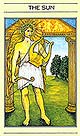 sunshine - the sun is one of the most lovliest cards in the tarot deck. It means happiness, joy, new beginnings and birth.