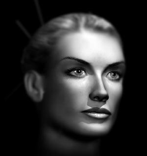 Determination - A 3d picture of a lady with strong determination.