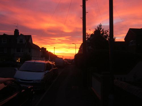 The sky down my street! no.2 - This is a zoomed out image of the sky down my  street one evening!