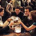 How I Met Your Mother - 4 characters at a bar drinking beer from the How I Met Your Mother sitcom