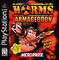 Worms Armageddon - Worms Armageddon http://www.gamespot.com/ps/puzzle/wormsarmageddon/index.html Do you ever wonder what worms do in their free time? The third chapter of the popular Worms series, Worms Armageddon, has you believe that instead of just hiding under rocks and floating down storm drains, worms are actually ruthless militant creatures with boyish British accents that constantly fight each other. This simple, somewhat innocent premise sets the stage for an excellent turn-based strategy game, as Worms Armageddon is not only the best Worms game, it's also an incredible multiplayer experience.