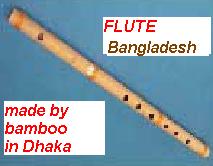 Flute - made in Bangladesh - Flute made by branch of bamboo and play as mouth organ by which making of sweet tone of music is played.  
