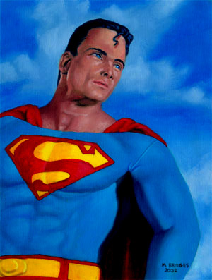 Superman - This a painting I did of Superman see more at my site. http://trianglecomics.tripod.com/superhero-portraits