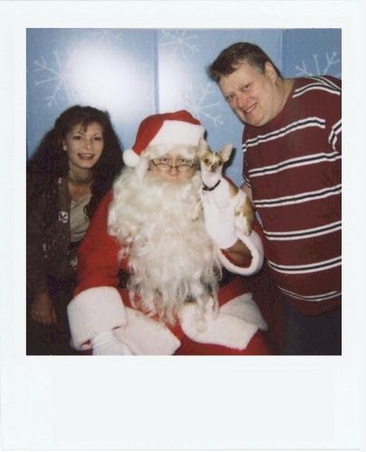 Christmas 2006 - Jerry, me, Santa and Chico. Photo taken at Petsmart