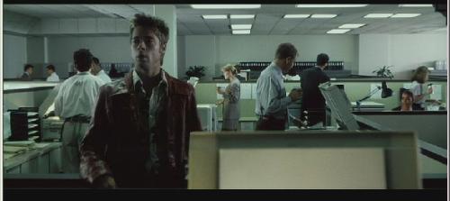 tyler: copy of a copy of a copy.. - this is one of the first "tyler durden" fram flashes in the movie, where tyler appears for a split second on screen totally unexpected, and the audience doesn;&#039;t know whether they really did see him or not.. it&#039;s amazing how this has been worked into the film.. 