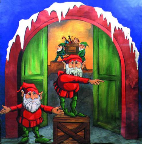 Two elves at the porch - Two elves at the porch