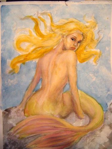 flaming mermaid - an irony of a mermaid in flames