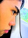 in my car - see out to window