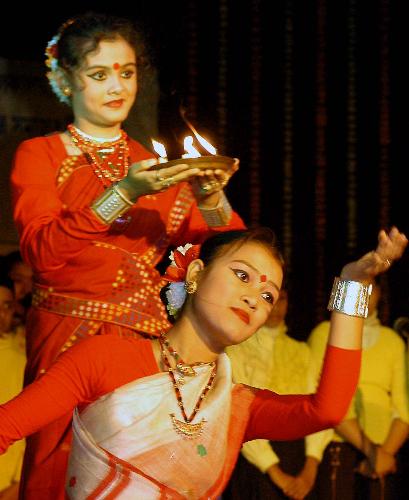 Eyes of a beautiful dancers - classical assamese dance,india
