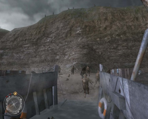 Call of Duty 2 -  If you liked the original Call of Duty, then you're sure to enjoy the sequel, which stays true to the strengths of its predecessor. The Good: Excellent presentation; aggressive enemy ai; makes you really feel like a small part of a bigger war; varied campaign; fun multiplayer. The Bad: Performance can chug at times.  When the original Call of Duty was released a few years ago, it made an impact both on critics and on consumers, even in the already-crowded WWII shooter genre. Call of Duty's visceral action struck a chord with PC shooter fans, thanks to a well-designed campaign, enjoyable multiplayer, and outstanding sound effects. If you liked those aspects of the original, then you're sure to enjoy the sequel, which stays true to the strengths of its predecessor, while enhancing the sense that you're just one soldier in the midst of a massive war machine. It doesn't really break any new ground, but the game nails the core aspects of first-person-shooter gameplay so well that it doesn't need to.   Call of Duty 2 picks up right where its celebrated predecessor left off.  As in the first game, Call of Duty 2's campaign will put you in the shoes of a few different soldiers fighting for different Allied factions. You start off as a private in the Russian army, visciously fighting off the invading Germans in Moscow and Stalingrad. The British campaign is unlocked after beating the first Russian mission. For most of these missions you'll be fighting in the sand-swept deserts of North Africa alongside the Desert Rats against Field Marshal Rommel's troops. The final mission in the British campaign sends you to the bombed-out houses and hedgerows of Caen, France. After you're done with that, you'll play as an American corporal in Europe. Yes, you will be doing a D-Day landing, but not on Omaha Beach or Utah Beach, which you've probably played several times before. Instead, you'll be scaling the sheer cliffs of Pointe du Hoc as artillery with the Army Rangers. If you already thought rock climbing was an 'extreme' sport, try doing it with artillery and machine-gun fire raining down on you.  Each of the game's 10 missions is broken up into a few different stages. If you play the game on regular difficulty, you could blow through it in about 10 hours. Ratcheting up the difficulty a notch makes the game much harder and more tactical (this is probably the experience the designers intended). Since you'll be creeping and peeking more carefully through all the encounters, you'll lengthen the campaign significantly, and enjoy it more.  Breaking up the campaign into several different narrative vignettes arguably weakens the impact of the plot as a whole, although that was never the strength of Call of Duty in the first place. What this does is allow the designers to put you in a lot of different, interesting situations. One memorable moment in the Russian campaign has you crawling through a raised pipeline to sneak behind German lines and into a fortified factory building. As you make your way through the pipeline, you'll spot and snipe small pockets of German infantry through holes in the pipe. When they fire back up at you, you'll notice bullets tearing through the rusted pipe, ripping open holes for shafts of light to poke through. It's a thrilling effect. You'll also get quite a rush from both participating in and defending against all-out infantry charges across open city squares in Stalingrad. But just as the novelty of these wears off, you're shunted over to the British campaign in North Africa, where you'll do things like participate in night raids of small Tunisian towns, climb up to the top of spires to call in artillery on enemy tanks, and even drive a tank yourself. The American campaign has its own memorable moments, like scaling the cliffs of Pointe du Hoc, or sniping at German mortar crews from the top of a grain silo. The game paces itself so that you're always on your toes, and you'll find yourself switching back and forth almost constantly from an offensive position to making a defensive stand against counterattacks on the objective you've just captured. Yes, at the end of the day you're still just shooting a lot of Nazis, but the constantly varying contexts of how and why you're doing it keep the game compelling from start to finish.   Massive amounts of infantry can populate the battlefield.  You won't be participating in these forays alone; far from it. In every setting you'll be surrounded by what seems like dozens of soldiers, both friends and foes, who move and act in a realistic fashion. Lots of your artificially intelligent mates will die by your side, along with the dozens of enemy soldiers you kill, but more will come in from the rear echelons to take their place. The designers often do a good job of reminding you that the war isn't just the infantry skirmish in which you're fighting. From time to time you'll see planes engaged in dogfights flying overhead, or when you complete an objective of capturing a German harbor, you'll call in a naval strike and see enemy merchant ships being sunk at the docks.  In each confrontation, you'll find yourself setting up at logical stopping points to exchange fire with German resistance. You can snipe dozens of enemies out of the windows and from the trenches in front of a house, for example, but reinforcements replace them. It never feels as though the game is cheaply spawning in more fodder for you; it just does a great job of making you feel like there are a realistic number of soldiers holed up in a building. You need to get a feel for the flow of each pitched battle, and this can be done by advancing your line when the enemy ranks look thin enough, and then breaking into the house or bunker. Your allies will follow you in and help you clear out the objective. Of course, if you're too meek at attacking and pressing your advantage, the enemy AI is wily and aggressive enough to take charge. They're not afraid to pour fire on your position and toss tons of grenades at you. Thankfully, a handy grenade danger indicator lets you know when and where you have to scurry away from an impending blast. When you do die, the game reloads very quickly, and you're even treated to a quote about war from various historical figures. One that sticks out in our minds is an ironic one from Solomon Short: 'The only winner in the War of 1812 was Tchaikovsky.'