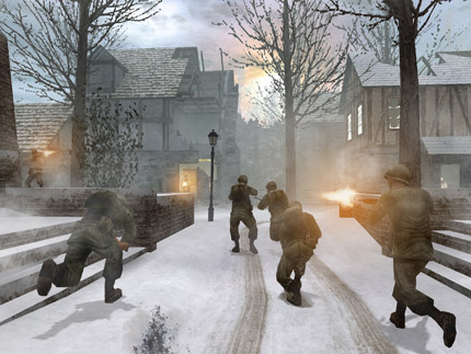 Call of Duty 2 -  If you liked the original Call of Duty, then you're sure to enjoy the sequel, which stays true to the strengths of its predecessor. The Good: Excellent presentation; aggressive enemy ai; makes you really feel like a small part of a bigger war; varied campaign; fun multiplayer. The Bad: Performance can chug at times.  When the original Call of Duty was released a few years ago, it made an impact both on critics and on consumers, even in the already-crowded WWII shooter genre. Call of Duty's visceral action struck a chord with PC shooter fans, thanks to a well-designed campaign, enjoyable multiplayer, and outstanding sound effects. If you liked those aspects of the original, then you're sure to enjoy the sequel, which stays true to the strengths of its predecessor, while enhancing the sense that you're just one soldier in the midst of a massive war machine. It doesn't really break any new ground, but the game nails the core aspects of first-person-shooter gameplay so well that it doesn't need to.   Call of Duty 2 picks up right where its celebrated predecessor left off.  As in the first game, Call of Duty 2's campaign will put you in the shoes of a few different soldiers fighting for different Allied factions. You start off as a private in the Russian army, visciously fighting off the invading Germans in Moscow and Stalingrad. The British campaign is unlocked after beating the first Russian mission. For most of these missions you'll be fighting in the sand-swept deserts of North Africa alongside the Desert Rats against Field Marshal Rommel's troops. The final mission in the British campaign sends you to the bombed-out houses and hedgerows of Caen, France. After you're done with that, you'll play as an American corporal in Europe. Yes, you will be doing a D-Day landing, but not on Omaha Beach or Utah Beach, which you've probably played several times before. Instead, you'll be scaling the sheer cliffs of Pointe du Hoc as artillery with the Army Rangers. If you already thought rock climbing was an 'extreme' sport, try doing it with artillery and machine-gun fire raining down on you.  Each of the game's 10 missions is broken up into a few different stages. If you play the game on regular difficulty, you could blow through it in about 10 hours. Ratcheting up the difficulty a notch makes the game much harder and more tactical (this is probably the experience the designers intended). Since you'll be creeping and peeking more carefully through all the encounters, you'll lengthen the campaign significantly, and enjoy it more.  Breaking up the campaign into several different narrative vignettes arguably weakens the impact of the plot as a whole, although that was never the strength of Call of Duty in the first place. What this does is allow the designers to put you in a lot of different, interesting situations. One memorable moment in the Russian campaign has you crawling through a raised pipeline to sneak behind German lines and into a fortified factory building. As you make your way through the pipeline, you'll spot and snipe small pockets of German infantry through holes in the pipe. When they fire back up at you, you'll notice bullets tearing through the rusted pipe, ripping open holes for shafts of light to poke through. It's a thrilling effect. You'll also get quite a rush from both participating in and defending against all-out infantry charges across open city squares in Stalingrad. But just as the novelty of these wears off, you're shunted over to the British campaign in North Africa, where you'll do things like participate in night raids of small Tunisian towns, climb up to the top of spires to call in artillery on enemy tanks, and even drive a tank yourself. The American campaign has its own memorable moments, like scaling the cliffs of Pointe du Hoc, or sniping at German mortar crews from the top of a grain silo. The game paces itself so that you're always on your toes, and you'll find yourself switching back and forth almost constantly from an offensive position to making a defensive stand against counterattacks on the objective you've just captured. Yes, at the end of the day you're still just shooting a lot of Nazis, but the constantly varying contexts of how and why you're doing it keep the game compelling from start to finish.   Massive amounts of infantry can populate the battlefield.  You won't be participating in these forays alone; far from it. In every setting you'll be surrounded by what seems like dozens of soldiers, both friends and foes, who move and act in a realistic fashion. Lots of your artificially intelligent mates will die by your side, along with the dozens of enemy soldiers you kill, but more will come in from the rear echelons to take their place. The designers often do a good job of reminding you that the war isn't just the infantry skirmish in which you're fighting. From time to time you'll see planes engaged in dogfights flying overhead, or when you complete an objective of capturing a German harbor, you'll call in a naval strike and see enemy merchant ships being sunk at the docks.  In each confrontation, you'll find yourself setting up at logical stopping points to exchange fire with German resistance. You can snipe dozens of enemies out of the windows and from the trenches in front of a house, for example, but reinforcements replace them. It never feels as though the game is cheaply spawning in more fodder for you; it just does a great job of making you feel like there are a realistic number of soldiers holed up in a building. You need to get a feel for the flow of each pitched battle, and this can be done by advancing your line when the enemy ranks look thin enough, and then breaking into the house or bunker. Your allies will follow you in and help you clear out the objective. Of course, if you're too meek at attacking and pressing your advantage, the enemy AI is wily and aggressive enough to take charge. They're not afraid to pour fire on your position and toss tons of grenades at you. Thankfully, a handy grenade danger indicator lets you know when and where you have to scurry away from an impending blast. When you do die, the game reloads very quickly, and you're even treated to a quote about war from various historical figures. One that sticks out in our minds is an ironic one from Solomon Short: 'The only winner in the War of 1812 was Tchaikovsky.'