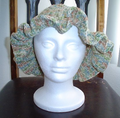 Green Crocheted Hat - A bucket hat I designed.