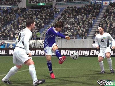 PES 6 -  Konami's sixth Pro Evolution Soccer title plays a superb game of football but offers little in the way of new features. The Good: The most refined Pro Evolution Soccer yet; more features than the xbox 360 version; online mode with support for eight players. The Bad: Only a few little tweaks to the gameplay; little change to the master league mode; dreadful menu presentation.  The second word of 'Pro Evolution Soccer' proves to be more appropriate with each passing year, thanks to incremental updates that never go beyond slowly evolving Konami's winning formula. True, the series has long offered deep and rewarding gameplay, but the lack of innovation has become increasingly apparent of late. The tweaks that Konami has made to the match engine have produced a more refined game, but there's not a hint of the revolution attempted by EA Sports in most annual FIFA updates. There are also only a handful of new features, chief of which are eight-player online support, an increase in the number of licensed teams, and an international challenge mode.   Player movements and likenesses are better than ever...  It will take you quite a few practice games to adjust to the new playing style of PES6, which is even faster than last year's game. One of the more noticeable improvements is in player animation, with polish added to the already astounding movement. There's more tangibility in the way they interact with each other and the ball, and collisions and tumbles better reflect the physical nature of the game. Pro Evolution Soccer is a game that rewards real-world tactics, and the lifelike movement of the players only adds to this suspension of disbelief.  In terms of playing the game, Konami has made a number of tweaks that certainly make this the tightest Pro Evolution Soccer yet. It's now easier to dribble the ball while running, with players keeping it closer to their feet. However, defending players are much more effective at relieving you of the ball, and they're certainly favoured in one-on-one situations. As a result, you have to adapt your game toward making quick, short passes that are accurately directed to the intended player. You should definitely be facing the recipient when passing in PES6, as indirect passes often end up short or off-target.  Konami has also created an even larger gulf between the star players in the world and everyone else. Players such as Henry and Adriano are lethal at cutting swathes through a defence or outpacing nearly anyone down the wing. Teams like Inter and Brazil are unstoppable if you can combine a possession game with the use of the radar at the bottom of the screen.  Picking out players with a crafty through ball is now the most effective way of getting on goal. Previously dependable tactics, such as running along the goal line and pulling the ball back into the box, are now met with defenders ready to clear the ball away. Goalkeepers are now much better at deflecting powerful shots over the line, as opposed to spilling them in front of goal. And for the advanced players among you, there are around eight new moves including tricks, feints, and turns. In short, it's the most rewarding game of Pro Evolution Soccer yet, and even though EA Sports is chasing hard, PES6 just edges out FIFA 07 on gameplay.  That's not to say that Pro Evolution Soccer 6 is perfect. In last year's game the referees were extremely card-happy and it hindered the pace of the match, but this year's game has swung too far the other way. Blatant fouls frequently go unpunished, and teammates are now eager to slide in for hard tackles when they're not under your control. It never resulted in a penalty kick during testing, but we've occasionally been punished with a yellow card as a result of a foul made on our behalf. Time your strikes right, and attackers are now much more eager to take volleyed shots if they're on the end of an accurate cross, but as in real life, only the best strikers can mix flair and accuracy. And while it was always difficult to score free kicks, it now seems nigh-on impossible unless you're using the world's best free-kick takers.  What's most surprising is how different the PlayStation 2 version is to its Xbox 360 counterpart. Whereas the 'next-gen' version runs at a somewhat sluggish pace, the PS2 game is blisteringly fast and undoubtedly the more fluid game. The differences extend off the pitch as well, with the PS2 version allowing you to extensively edit player and team information so you can update rosters throughout the season. Many people like to save their goal replays to a memory card, and while this has been omitted from the 360 version, it has thankfully remained on PS2. Of the extra gameplay modes, the memorial match keeps track of wins, losses, and average goals between friends, while the international challenge pulls together three European and American cups of between six and 32 teams. Finally, Konami's online service lets you play games with up to eight players over the Internet, which trumps Xbox Live's support for only two players. On the other hand, the PS2 version lacks the Xbox 360 game's Teatro Blanco and Antlion Colosseum stadiums, although it does have more stadiums overall.