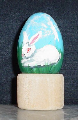 Wooden egg art BUNNY - I sell wooden eggs in my etsy store.