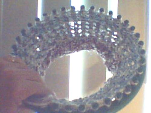 My first Knifty Knitter project HAT - Knifty Knitter knitting loom. The best photo my webcam could take.