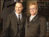Gay Marriage - This is a picture of Sir Elton John and his partner David Furnish who wed in the UK.