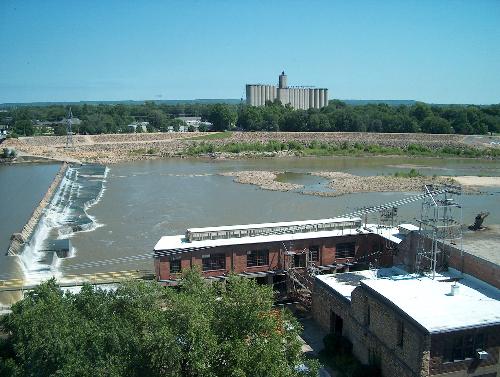 Kaw (Kansas) River from City Hall fourth floor - The Kaw River