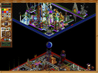 Afterlife - Afterlife http://www.gamespot.com/pc/strategy/afterlife/index.html Afterlife represents one of the most unusual videogame concepts to ever make it to store shelves. As a semi-omnipotent being (I know that's a bit of an oxymoron, but this game's full of things like that), you are responsible for laying out a functional heaven and hell to reward or punish the denizens of a strange planet. To do so, you must keep an eye on the most common sins and virtues of your people (who look a lot like the monsters from Critters), the balance of temporary to permanent souls in each of your buildings, and more mundane tasks like the building of roads and training facilities. For each soul you process you are rewarded with pennies from heaven, which may in turn be used to purchase more edifices and services.
