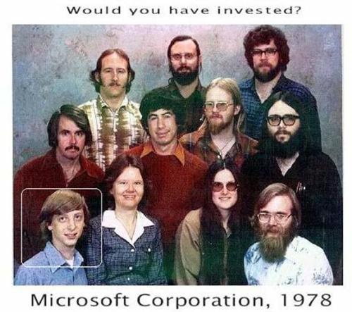 one rare image of founders of microsoft co. - rare pic