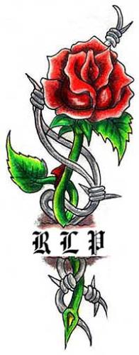 This is the tattoo I am going to get. - Its a red rose with barbwire and my son&#039;s initials, except when i get it done the rose will be blue.