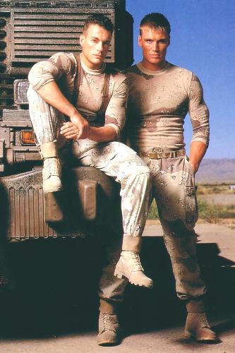 universal soldier - dolph lundgren and van-damme in the movie..dont they look good?