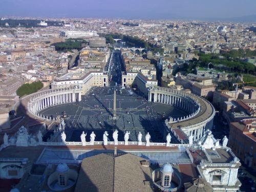 Saint Peter square from the highest point of view  - Saint Peter square from the highest point of view of the church , rome