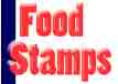 food stamps - now a card from the local state run government, they allow people aid for purchasing groceries