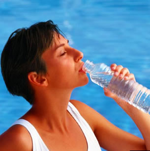 Girl drink water - Girl drink water