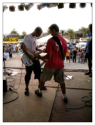 duel - Bass and guitar, dueling.
