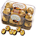 ferro rocher - it is ferro rocher choclate pieces . the centre of these is hard choclate sphere ball