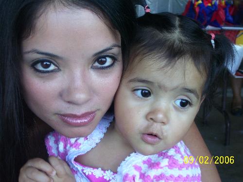 Myself and my daughter - This is a picture of me looking hot like usual. I took this picture at my sons third birthday party. My daughter was looking at birthday cake. She was amazed by the candles I guess.