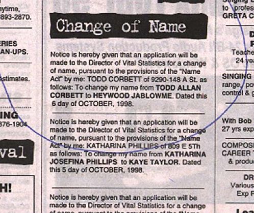 change  - change name