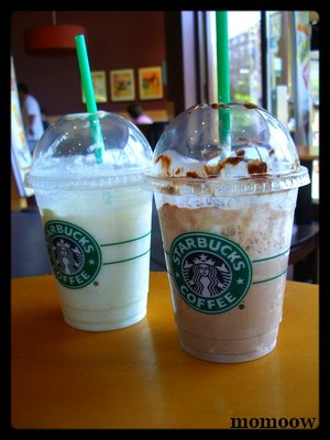 vanilla and chocolate frapps - it's from starbucks.