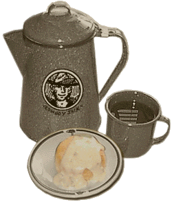 Coffee, biscuit and gravy - The best way to start your day is with some fresh hot coffe and a biscuit and some gravy to fill you up!