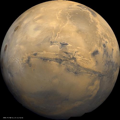 Mars - This a picture of Mars in space.