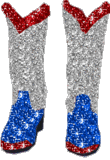 Boots,Red White and Blue - Cowboy boots, American Flag Colours sparkle