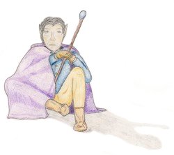 Resting Mage - One of my drawings representing an elven mage
