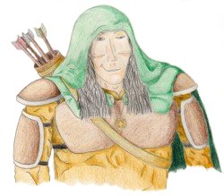 Ranger half-lenght - A drawing representing a fantasy ranger