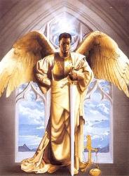 Archangels - An Archangel with his sword standing in an archway