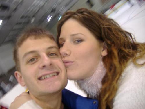 Me and my Fiance at the ice skating rink - We had an awesome day ice skating while our little guy watched us with his grandma. We love to do family orriented things and get Nicholas (our son) involved as much as possible