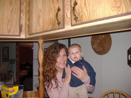 Me and my Mr. man on Thanks giving - His first thanksgiving was awesome he had mashed potatoes and yams and got to see the whole family!